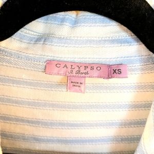 Calypso St Barth stripe button-down XS long sleeve shirt
